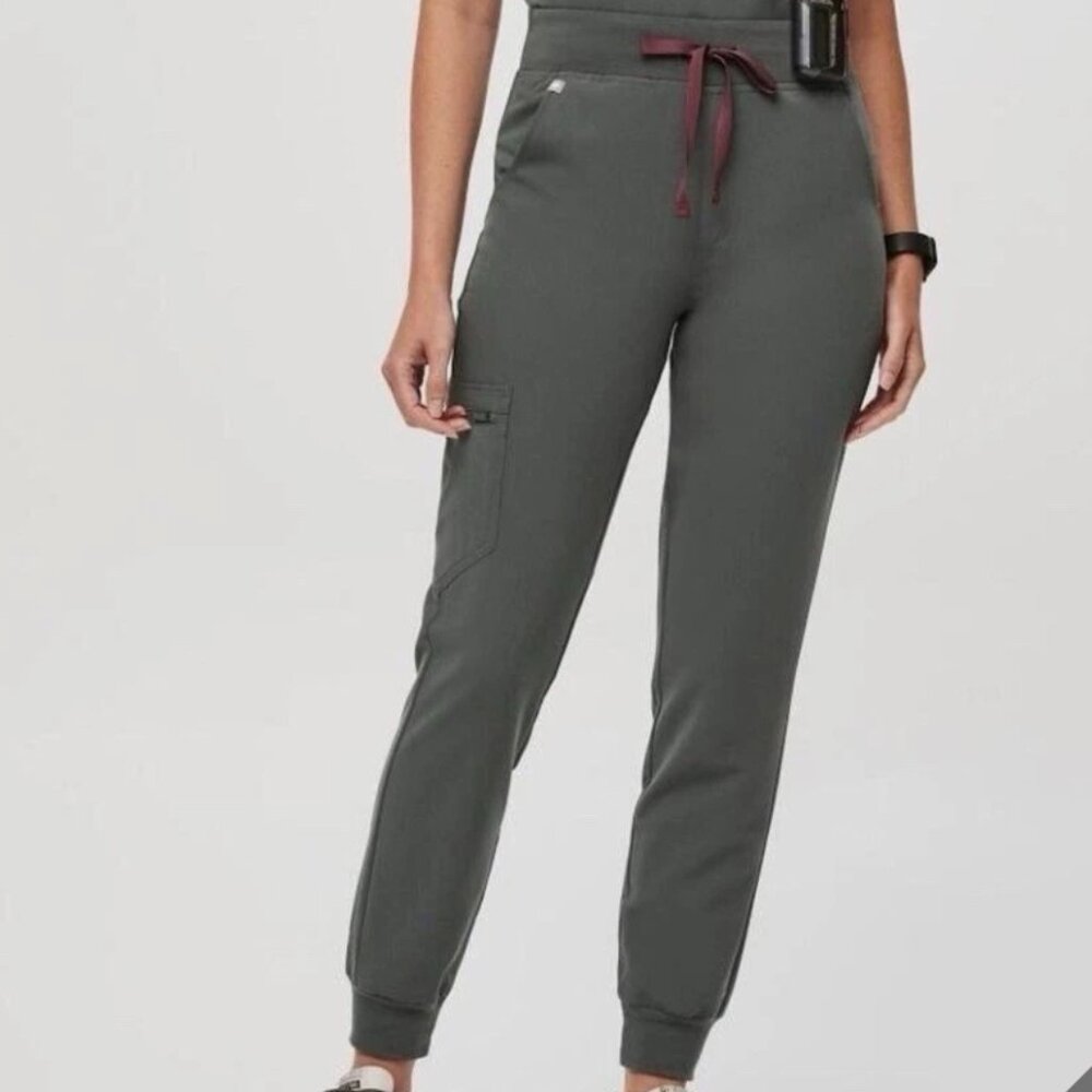 Figs Zamora High Waisted Scrub Bottoms, Bonsai, XSP